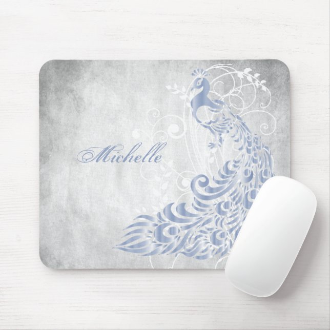 Light Blue Peacock Personalisiert Mousepad (Mit Mouse)