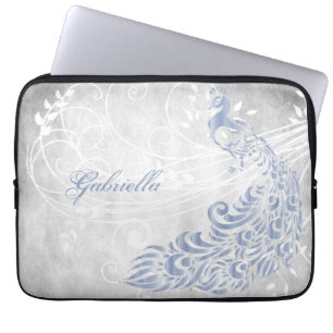 Light Blue Peacock Personalisierter Laptop-Sieb Laptopschutzhülle