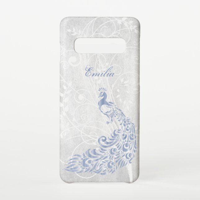 Light Blue Peacock personalize Samsung Galaxy Case Samsung Galaxy Hülle (Rückseite)
