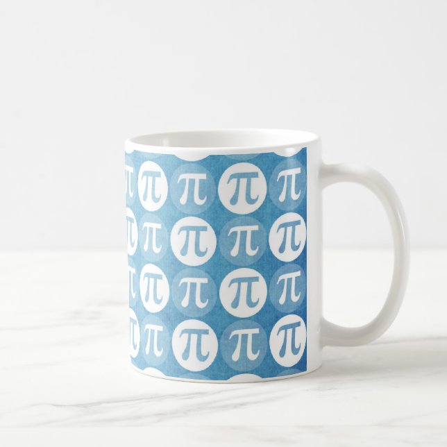 Light Blue Pi Circles Kaffeetasse (Rechts)