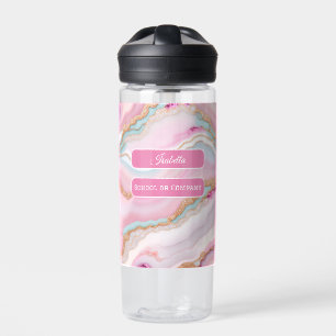 Light Blue Pink Agate Marble Trendy Collection Trinkflasche