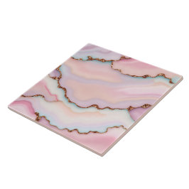 Light Blue Pink Marble Agate Modern Collection Fliese