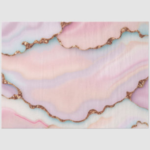 Light Blue Pink Marble Agate Modern Collection Seidenpapier