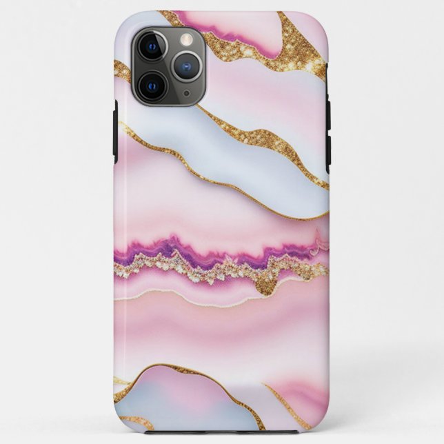 Light Blue Pink Marble Agate Trendy Collection Case-Mate iPhone Hülle (Rückseite)