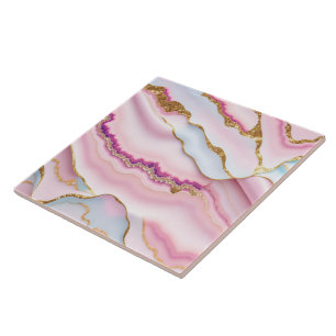 Light Blue Pink Marble Agate Trendy Collection Fliese