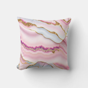 Light Blue Pink Marble Agate Trendy Collection Kissen