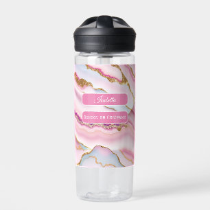 Light Blue Pink Marble Agate Trendy Collection Trinkflasche