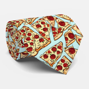 Light Blue Pizza Neck Tie Krawatte