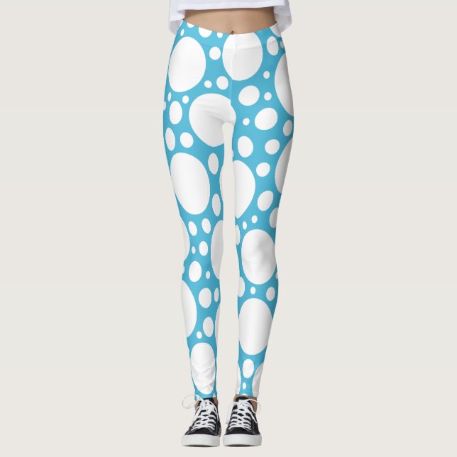 Light Blue Polka Dot Leggings (Vorderseite)