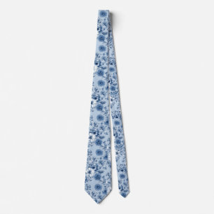 Light Blue Porcelain Floral Wedding Trauzeugen Ges Krawatte