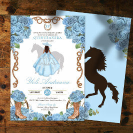 Light Blue Ranchero Charro Quinceanera Einladung