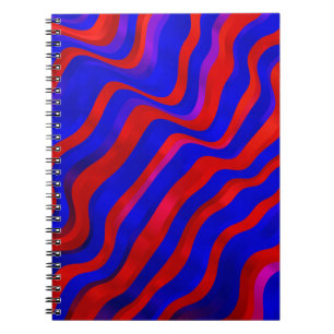 Light Blue, Red texture with wry lines. Gradient i Notizblock