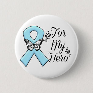 Light Blue Ribbon für meinen Helden Button