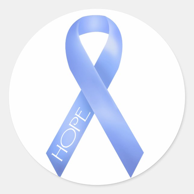 Light Blue Ribbon Runder Aufkleber (Vorderseite)