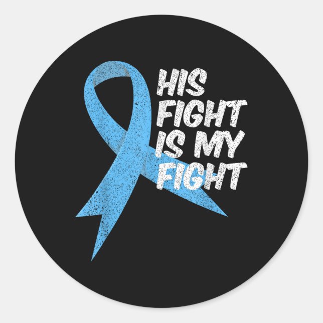 Light Blue Ribbon Support Warrior Prostatakrebs Runder Aufkleber (Vorderseite)