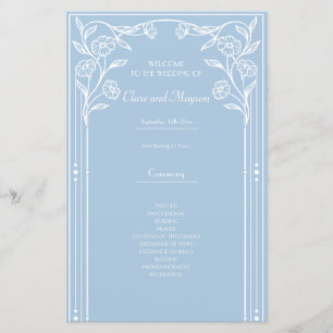 Light Blue Romance et programmes de mariage vintag