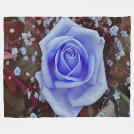 Light Blue Rose Fleecedecke