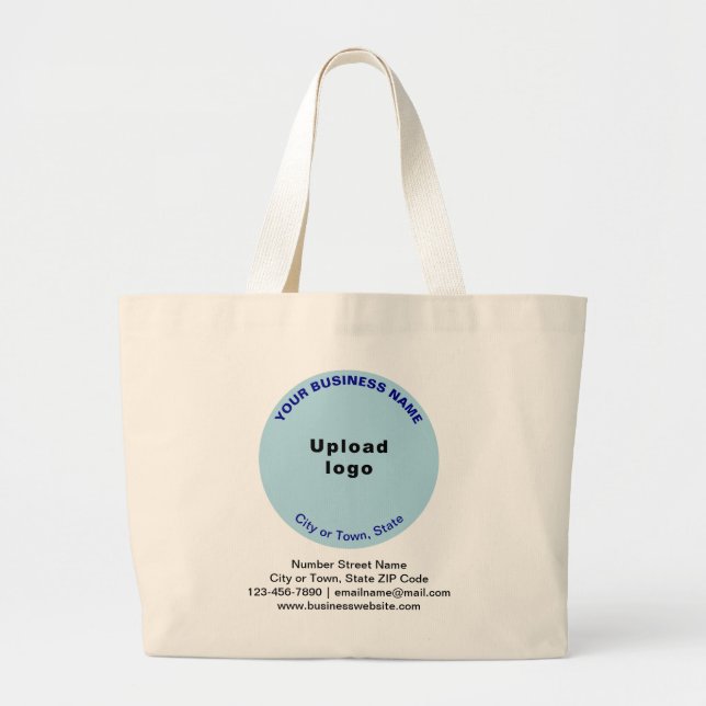 Light Blue Round Shape Business-Marke auf Jumbo Jumbo Stoffbeutel (Vorne)