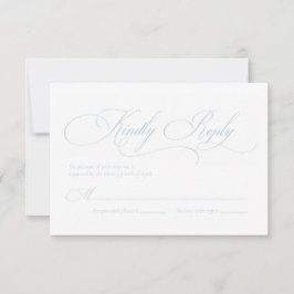Light Blue "S" Monogram Wedding RSVP Card