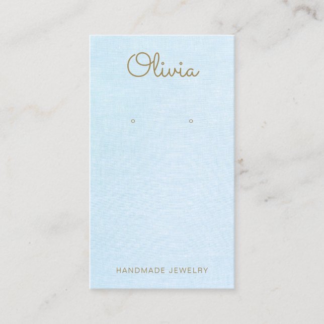 Light Blue Script Earring Display Visitenkarte (Vorderseite)