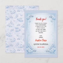 Light Blue Silver Princess Quinceanera Birthday