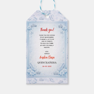 Light Blue Silver Princess Quinceanera Birthday Geschenkanhänger