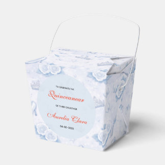 Light Blue Silver Princess Quinceanera Birthday  Geschenkschachtel