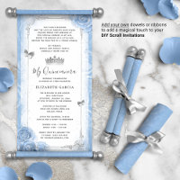 Light Blue Silver Quince DIY Scroll