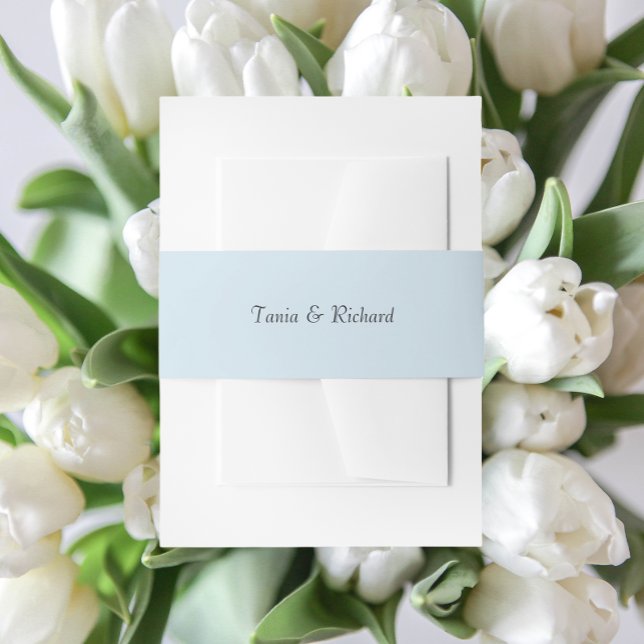 Light Blue Simple Stylized Name Wedding Einladungsbanderole (In Situ Wedding)