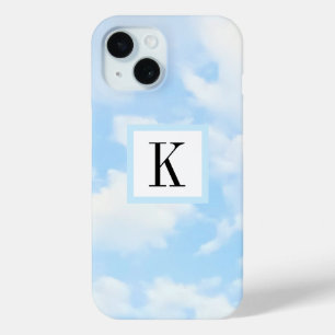 Light Blue Sky Clouds Foto mit Single Initial Case-Mate iPhone Hülle