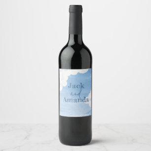 Light Blue Sky Wedding Wine Flasche Sticker & Labe Weinetikett