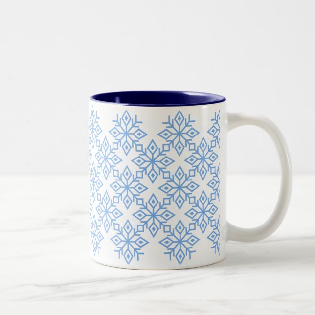 Light Blue Snowflake Pattern Tasse (Rechts)