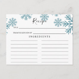 Light Blue Snowflakes Wedelrezeptkarte Postkarte