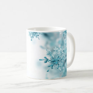 Light Blue Snowflakes Weihnachten Kaffeetasse