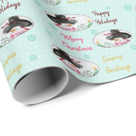 Light Blue Snowman Geschenkpapier