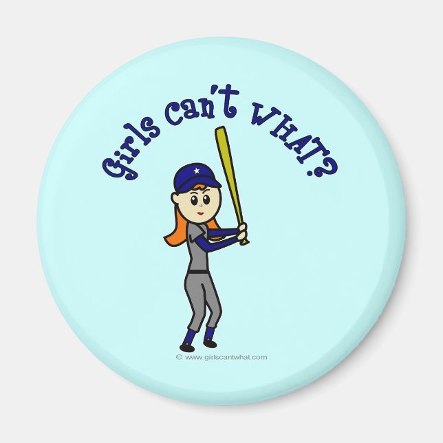 Light Blue Softball Magnet (Vorne)