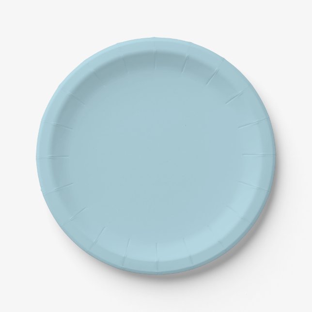 Light Blue Solid Color Pappteller (Vorderseite)