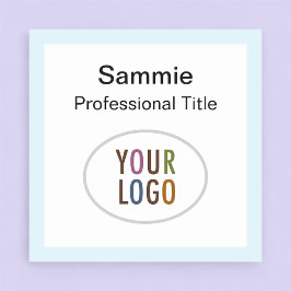 Light Blue Square Name Abzeichen Logo Button oder 