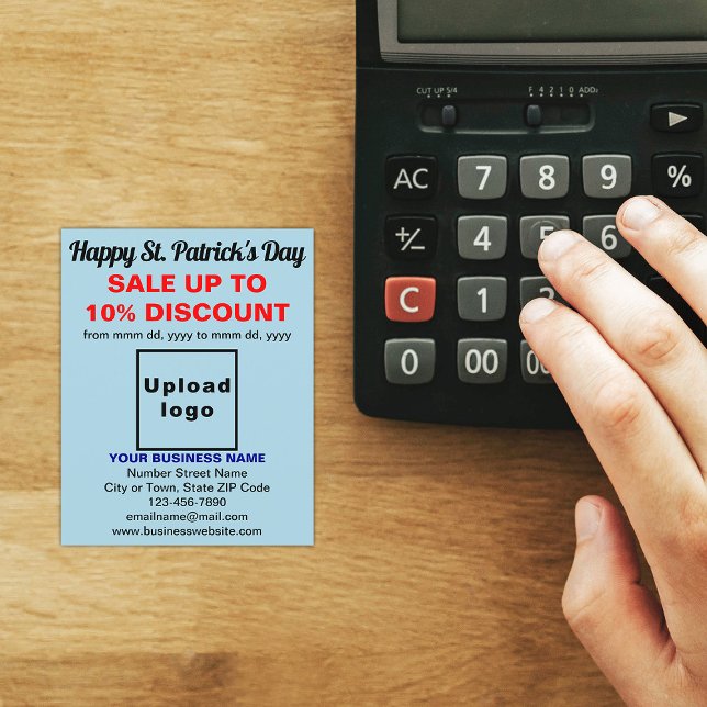 Light Blue St. Patrick's Day Business Sale Flyer (Light blue St. Patrick's Day business sale flyer)