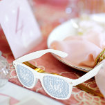 Light Blue Stylish Script Novelty Wedding Initials Partybrille<br><div class="desc">Diese neuartige Sonnenbrille macht Ihren Hochzeitsgästen einen Spaß. Jedes Objektiv zeichnet sich durch ein Design mit einem geometrischen Rahmen,  die Initialen des Paares und das Hochzeitstermin aus. Um diese coolen Farbtöne anzupassen,  klicken Sie auf die Schaltfläche "Personalisieren",  um fortzufahren.</div>