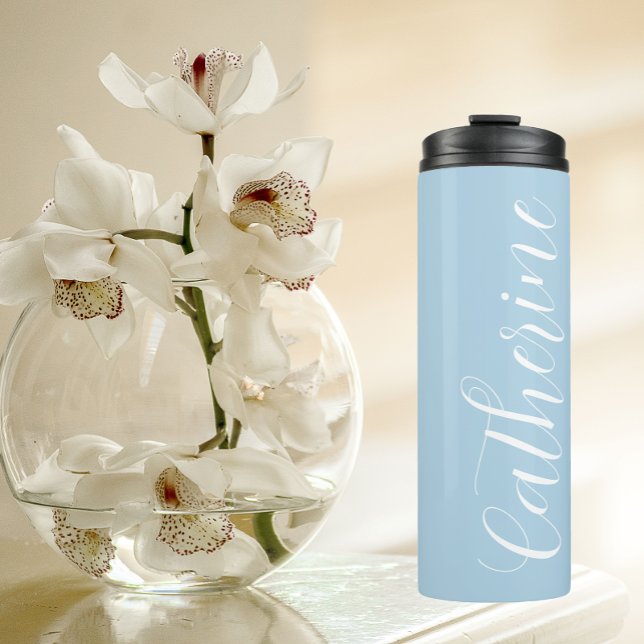 Light Blue Stylized Wedding Bridesmaid Thermosbecher (In Situ)