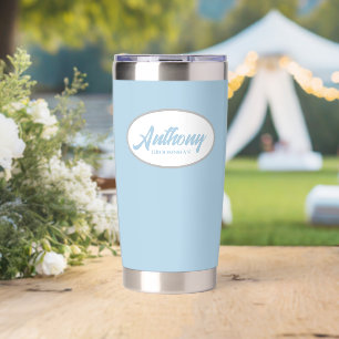 Light Blue Stylized Wedding Trauzeuge Thermobecher
