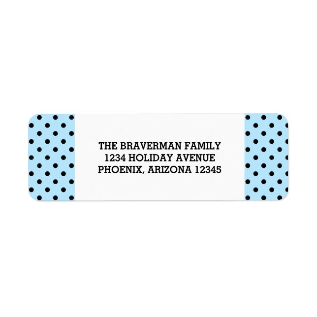Light Blue Sweet Polka Dot Holiday Address Labels (Vorne)