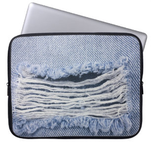 Light Blue Torn Jeans Texture Laptopschutzhülle