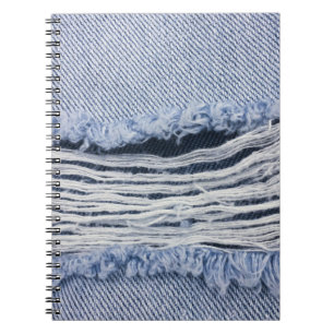 Light Blue Torn Jeans Texture Notizblock