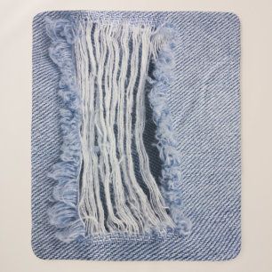 Light Blue Torn Jeans Texture Sherpadecke