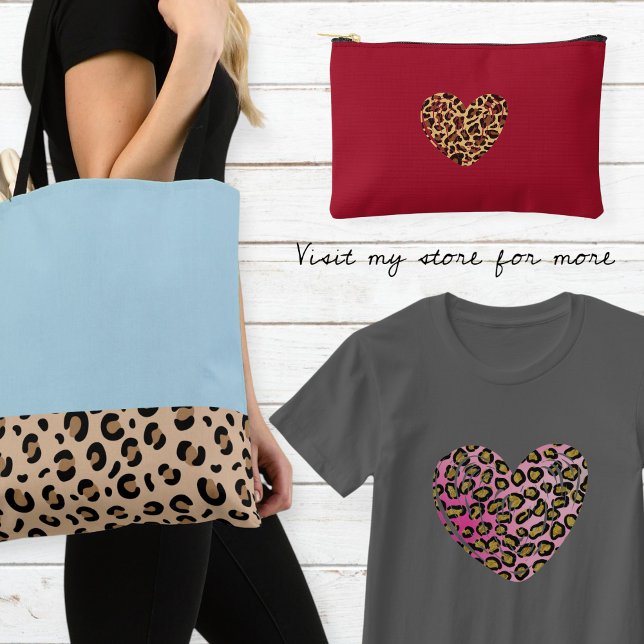 Light blue tote bag / Bag with leopard trim Tasche (Von Creator hochgeladen)