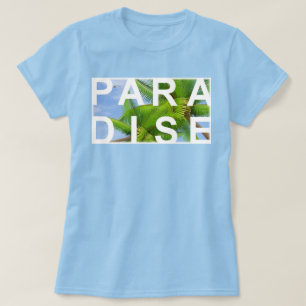 Light Blue Trendy Holiday Palms Sky Template Niedl T-Shirt