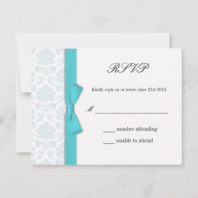 Light Blue Turquoise UAWG Response Card RSVP Karte (Vorderseite)