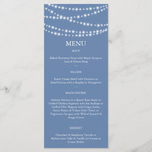 Light Blue Twinkle Lights Menu Menükarte